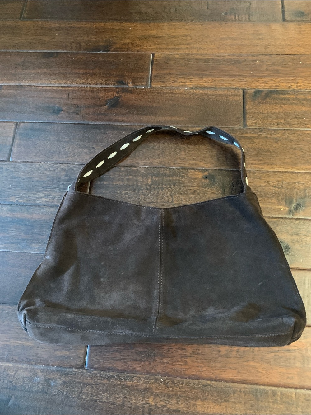Classic Dark Brown Suede Shoulder Bag by Tanner made in Italy 🇮🇹